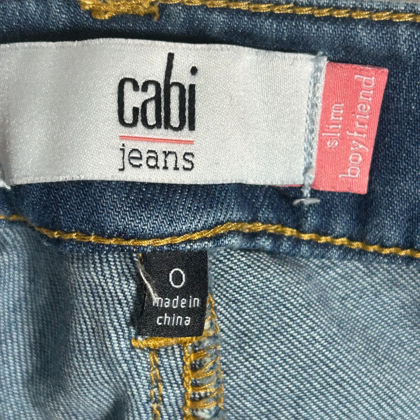 Cabi Jeans Slim Boyfriend Blue Wash Distressed Denim Pants Women Size 0 - Image 5