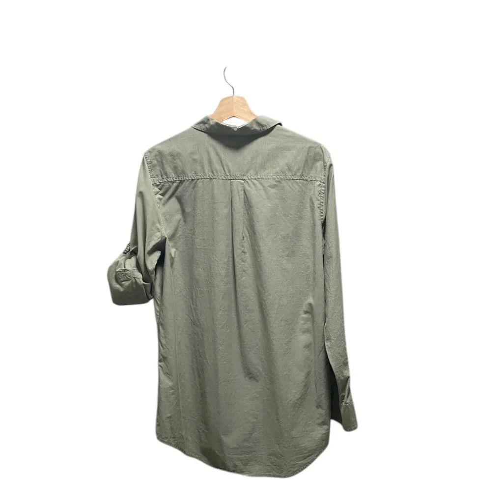 J.Crew Popover Top Olive Green Size L - Image 10