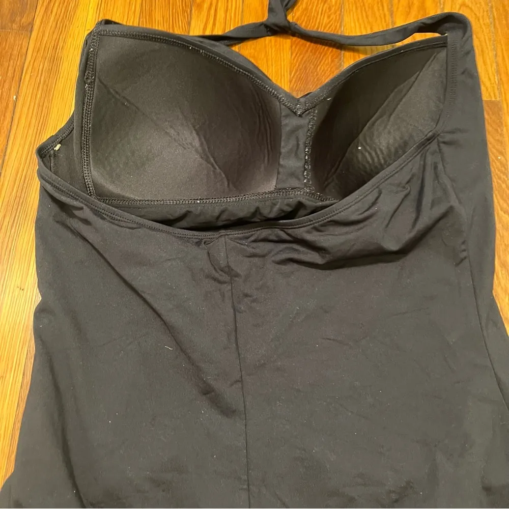 Liz Claiborne One Piece Swimsuit Black Halter 22W - Image 7