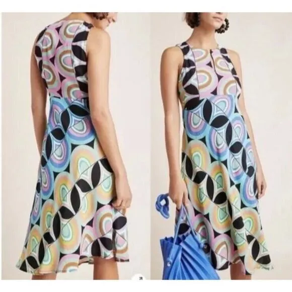 Anthropologie Kenzie Mod Retro Geometric Print Sleeveless Dress Size 8 - Image 2