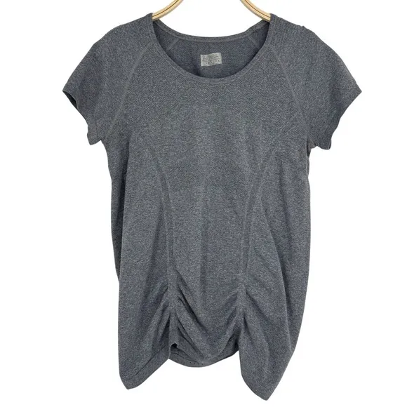 Athleta Scrunch Front Tee XL Gray‎ Short Sleeve Stretch Activewear Top Casual - Image 3