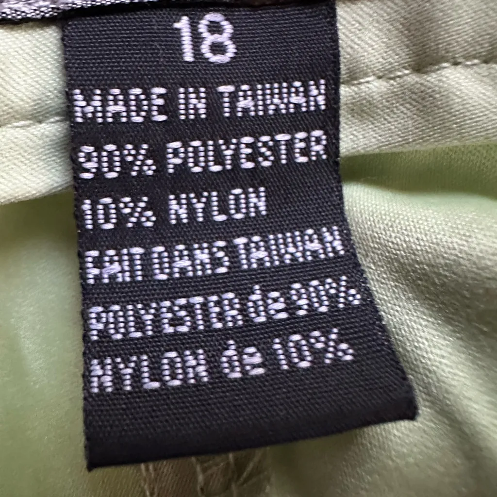 Jamie Sadock Lime Green Golf Shorts Size 18 Performance Wear Outdoor Zip Pockets - Image 7