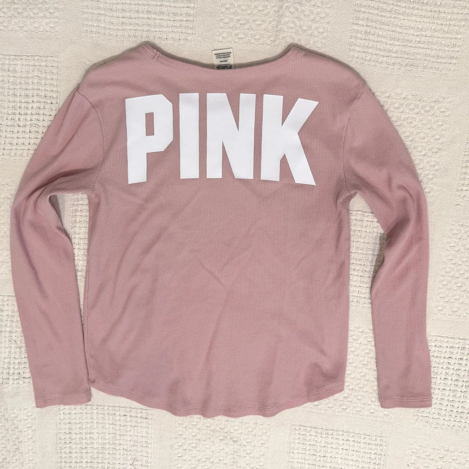 VS PINK medium thin thermal graphic long sleeve top TLS2 3146 - Image 8