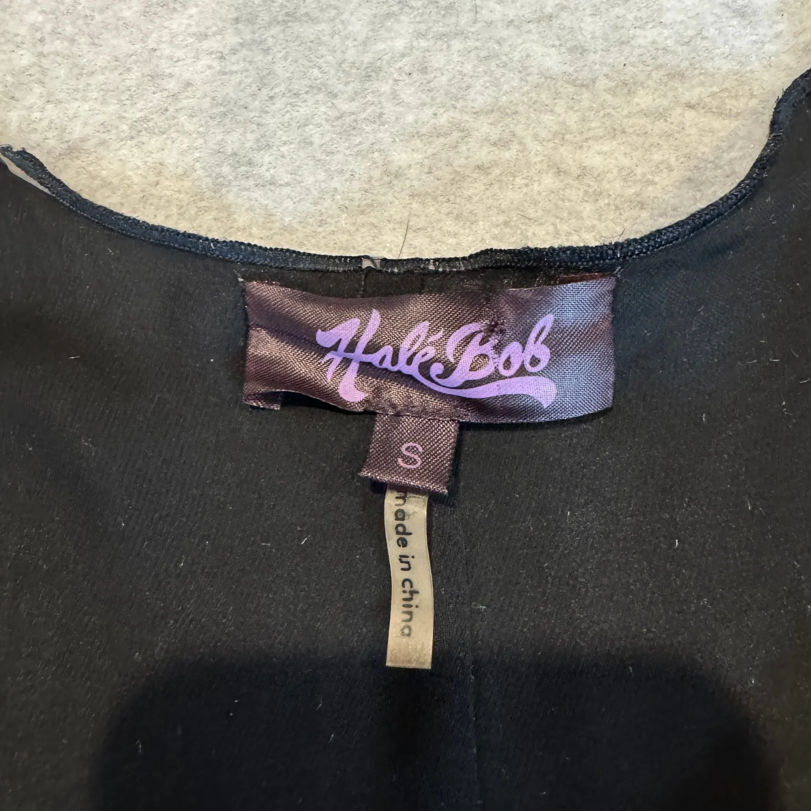 Hale Bob Dress Womens Small Gray Black Silk Velvet Burnout Baroque Bell Sleeve - Image 11