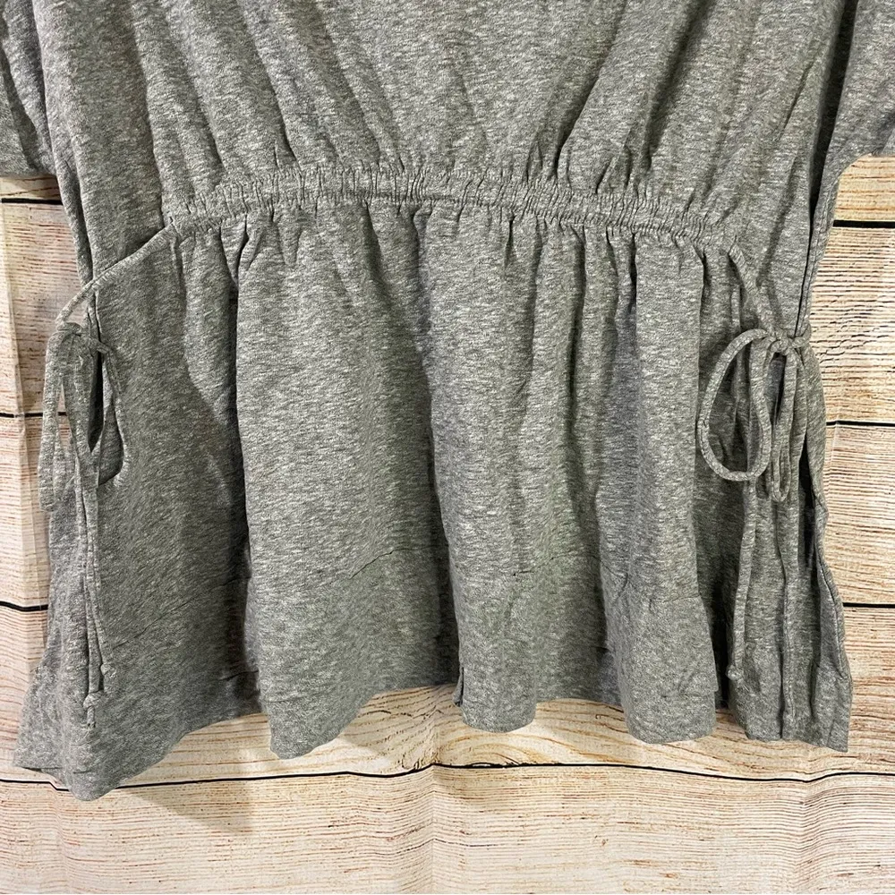 peplum gray tee ties at waist women Size XS petite - Image 7