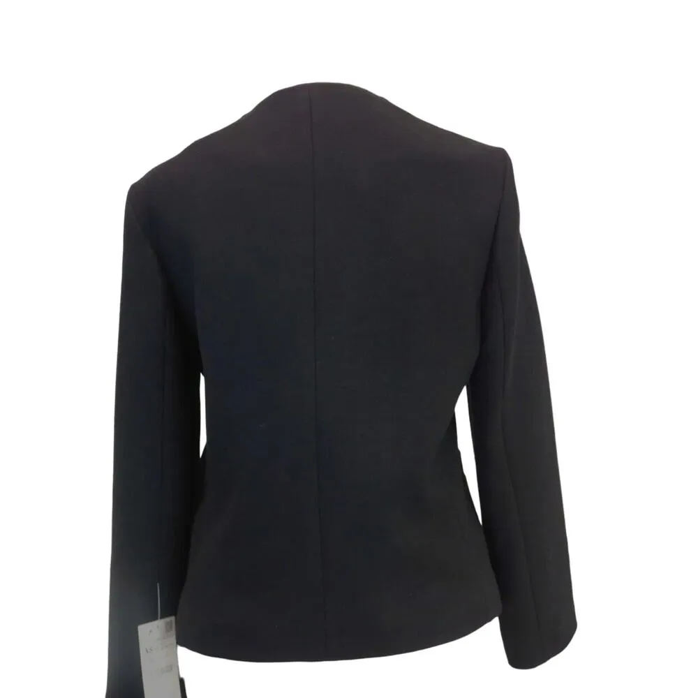 ZARA Professional Button Down Long Sleeve Suit Blazer Lined M Black #2967 - Image 3