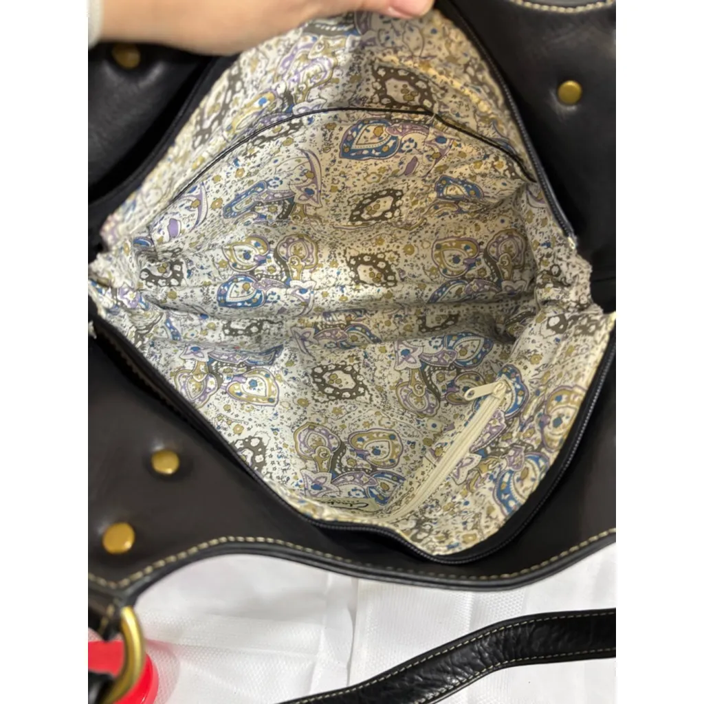 Women's Clarks Leather Shoulder Bag Black/Gold One Size - Image 14