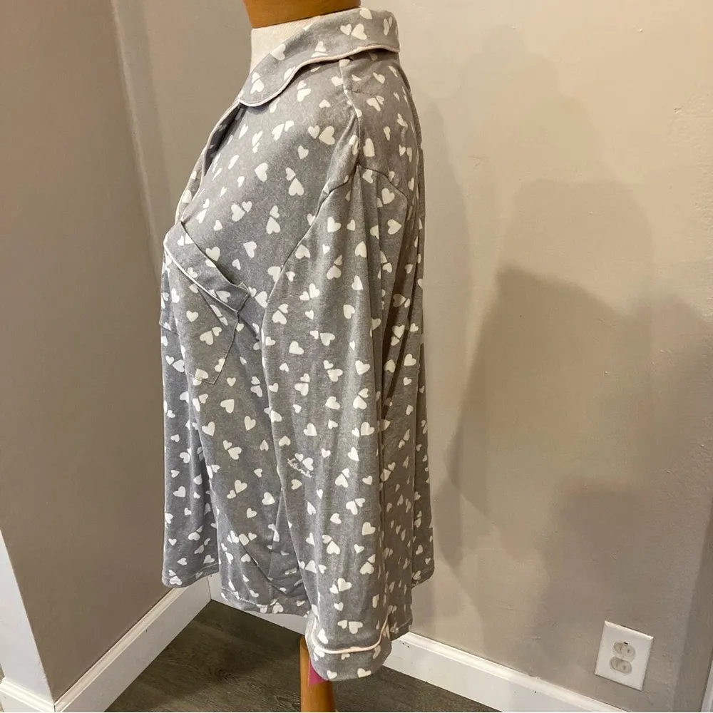Kate Spade Grey Heart Design Long Sleeve Button Down Top Women’s Plus Size 1x - Image 5