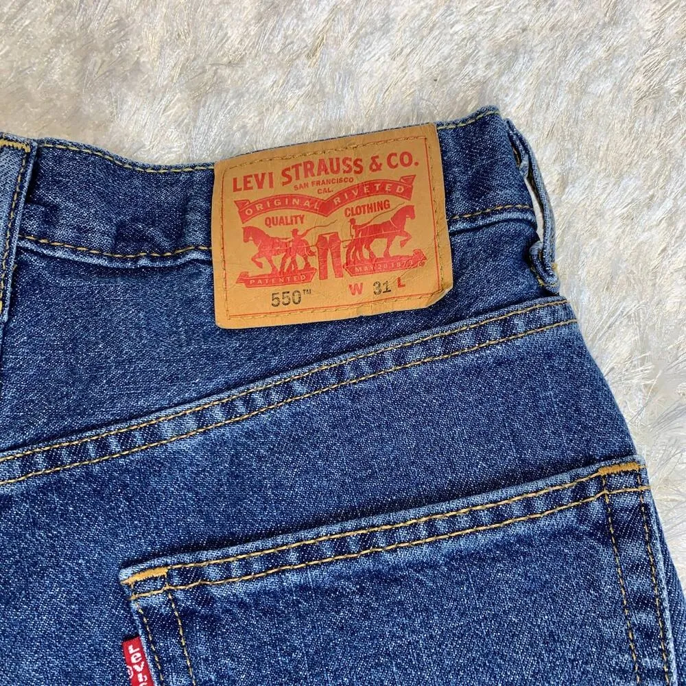 Levi's 550 Cutoff Jean Shorts Sz 31 Factory Cutoffs - Image 4