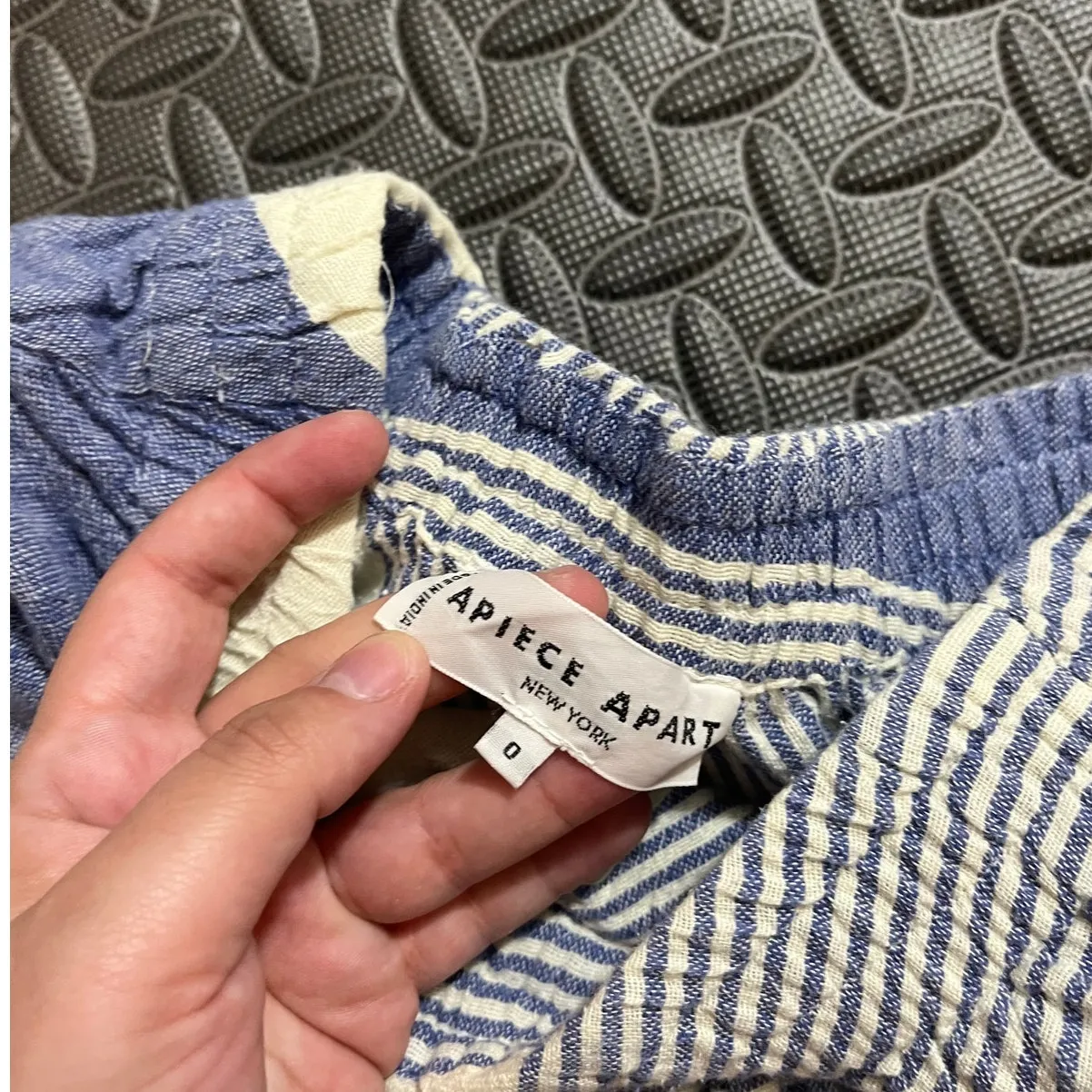 Apiece‎ Apart Turkanna Blue White Stripe Asymmetrical Skirt size 0 - Image 3