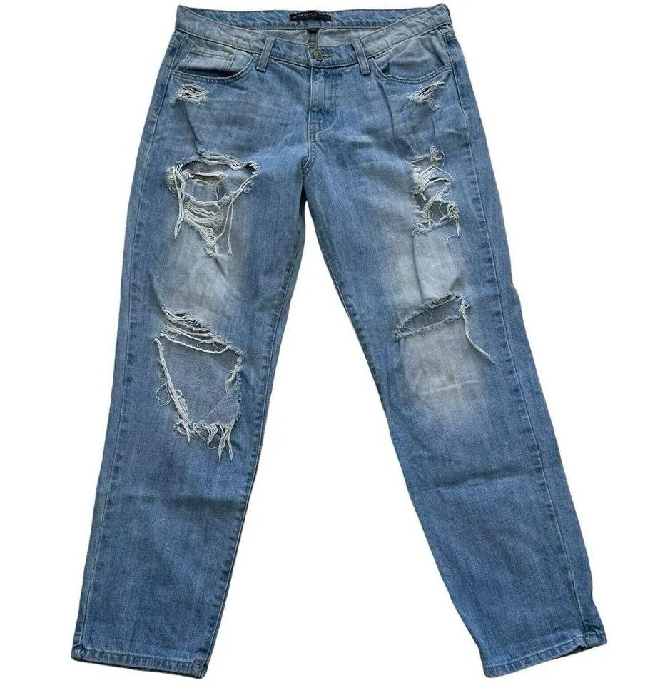 Flying Monkey Platinum Women Distressed Ripped Jeans Size 27 Light Wash Mid Rise - Image 15