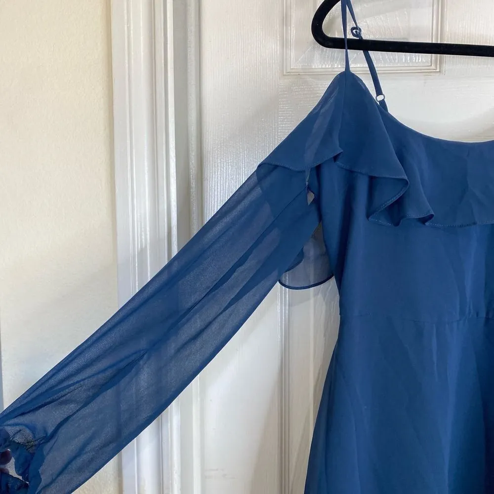 CUPCAKES AND CASHMERE Sundra Cold Shoulder Dress Navy Blue Size 0 - Image 7