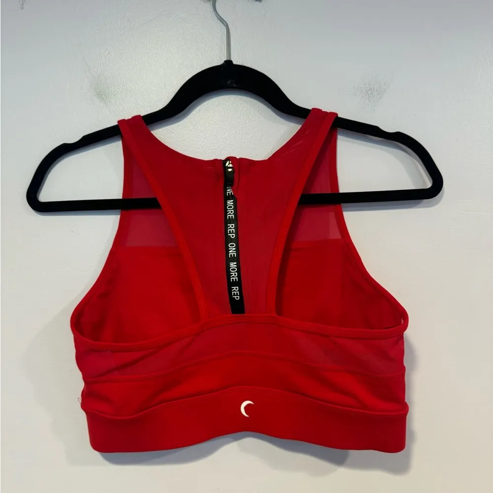 Red mesh high neck Zyia active sports bra - Image 3