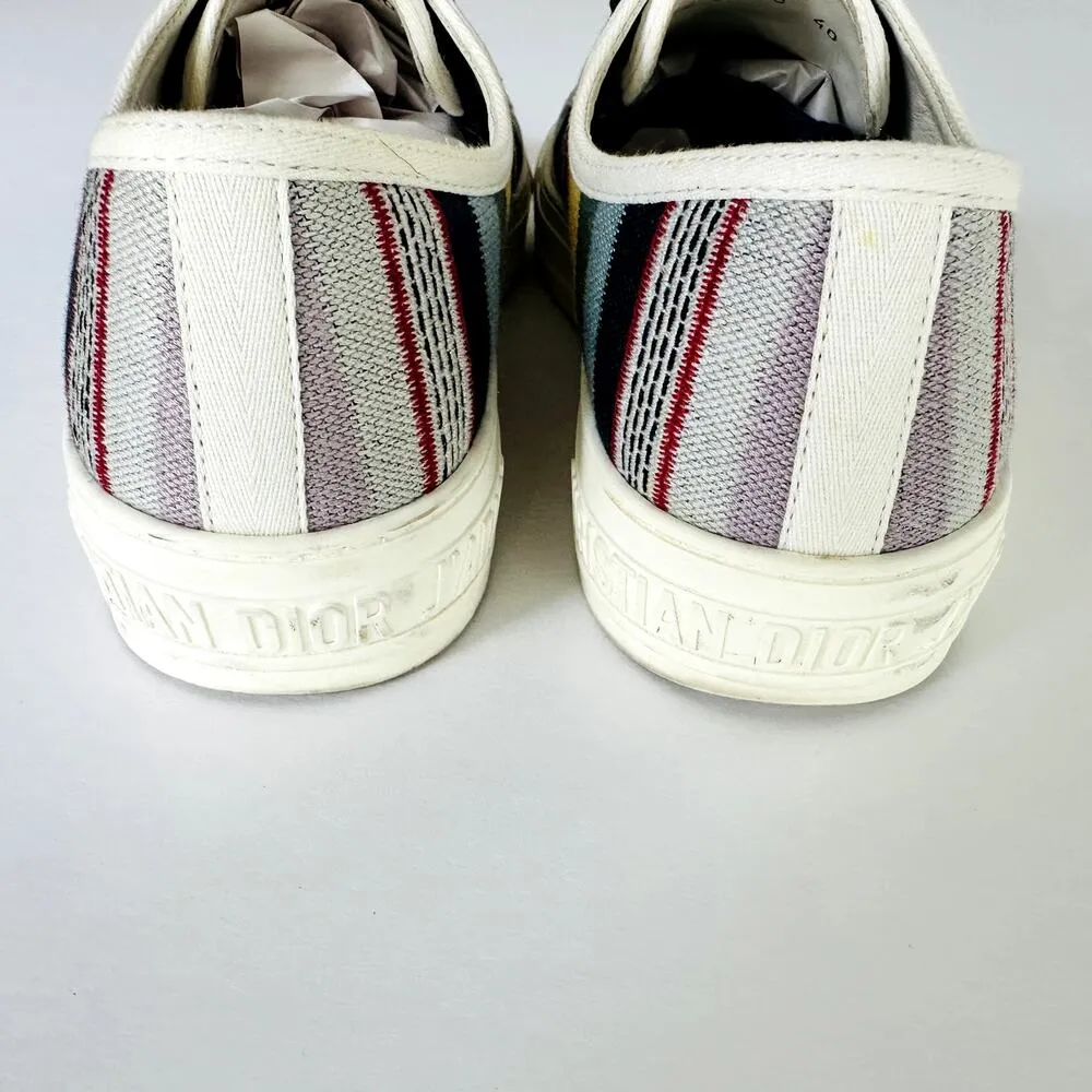 Christian Dior Canvas Rainbow Walk'N'Dior Low Top Sneakers 40 Multicolor Ladies - Image 8