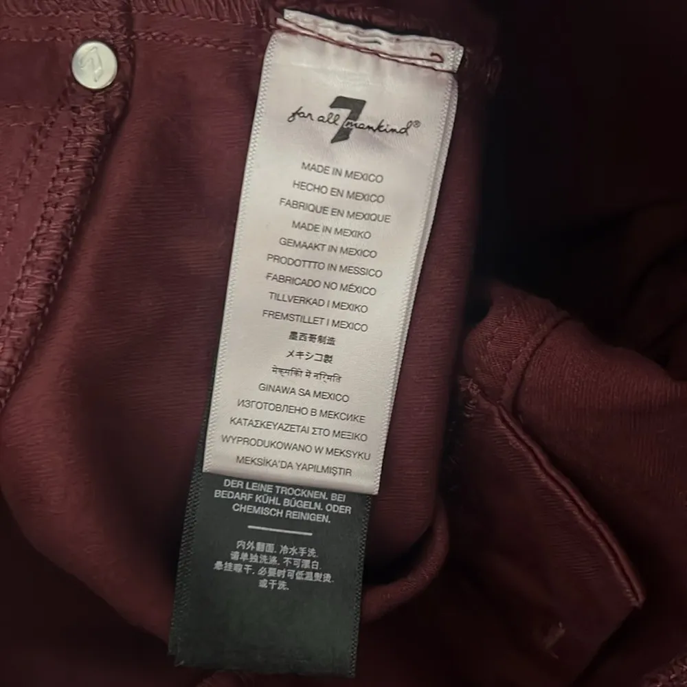 NEW 7 For All Mankind High-Waist Ankle Skinny, Merlot Coated Size 27 New w/o Tag - Image 13