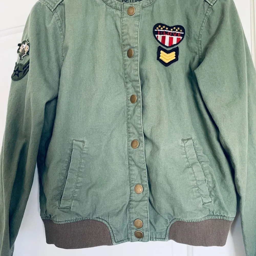 Bethany Mota by Aeropostale Cute Green Army Military Bomber Jacket | Size: M - Image 9