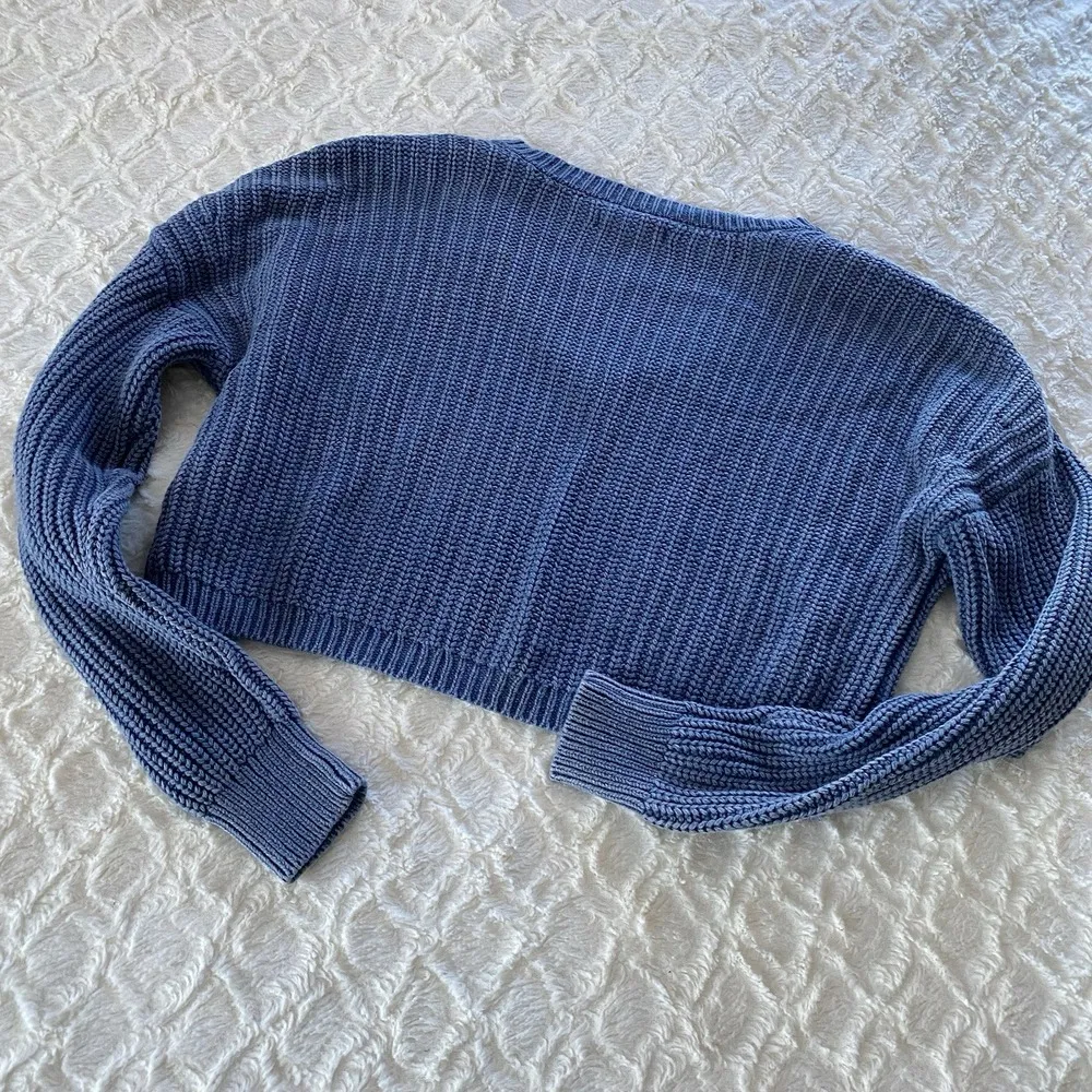 Aeropostale Ribbed Blue Country Chic Cropped Sweater Longsleeved XS Y2K Baby - Image 4