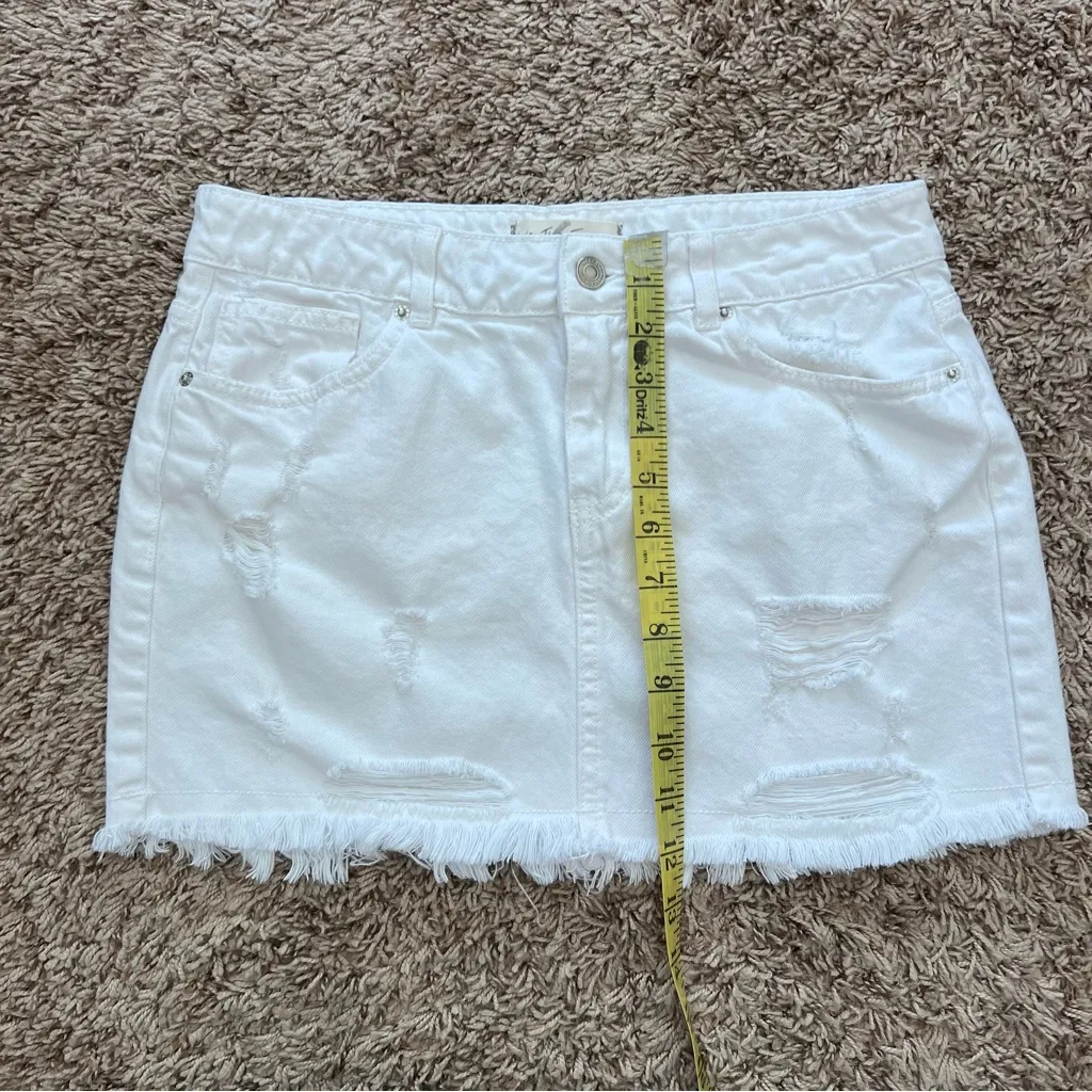 Free People Out Of Ordinary White Distressed Mini Skirt - Image 6