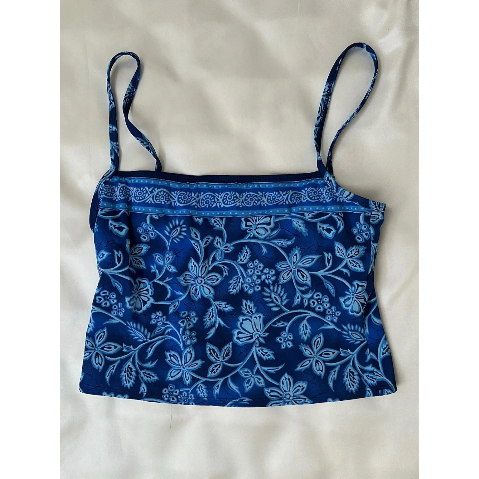 Blue Floral Tankini Top - Image 6