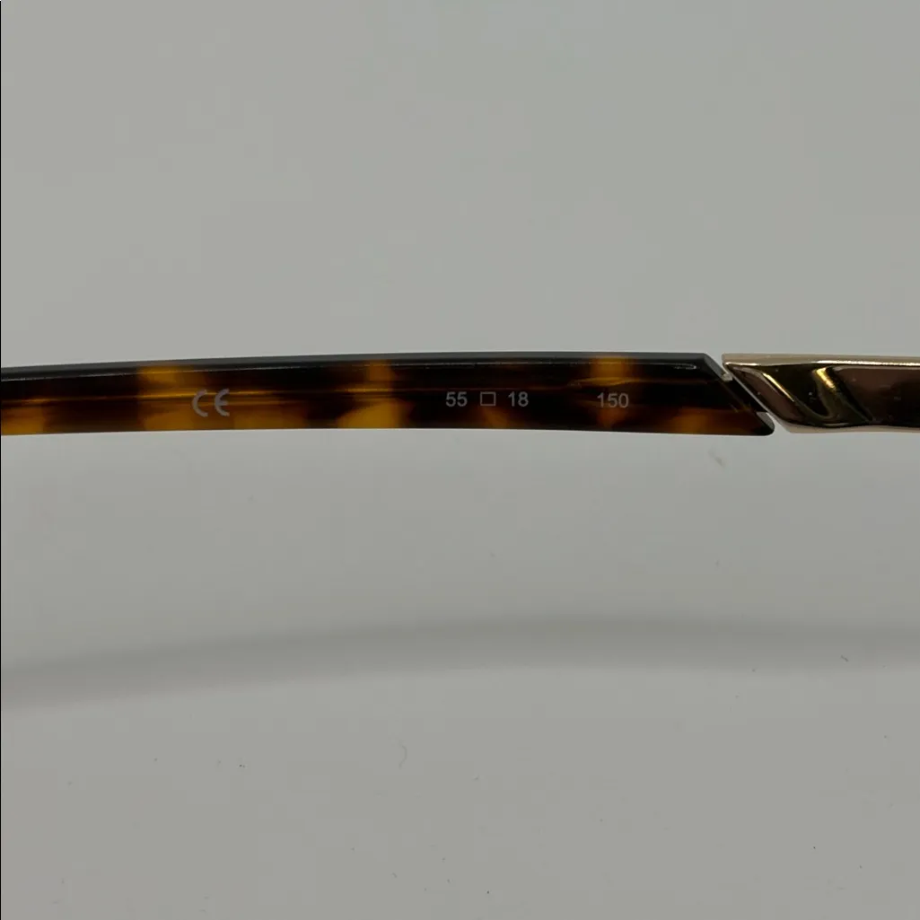 MENS Reverb gold tortoise shell METAL half rim frame 55 - Image 6