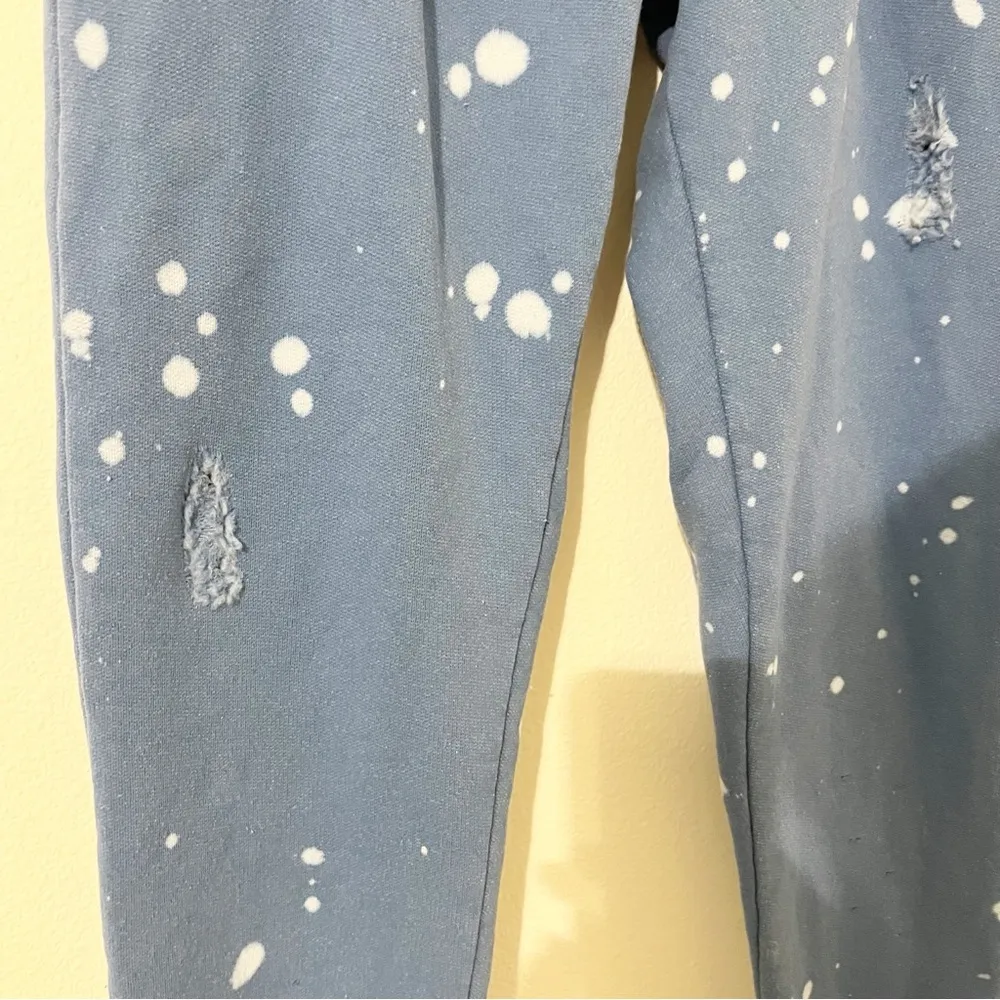 LA DETRESSE Acid Drop Vinca Acid Wash Distressed Sweatpants Blue Small S NWT - Image 6