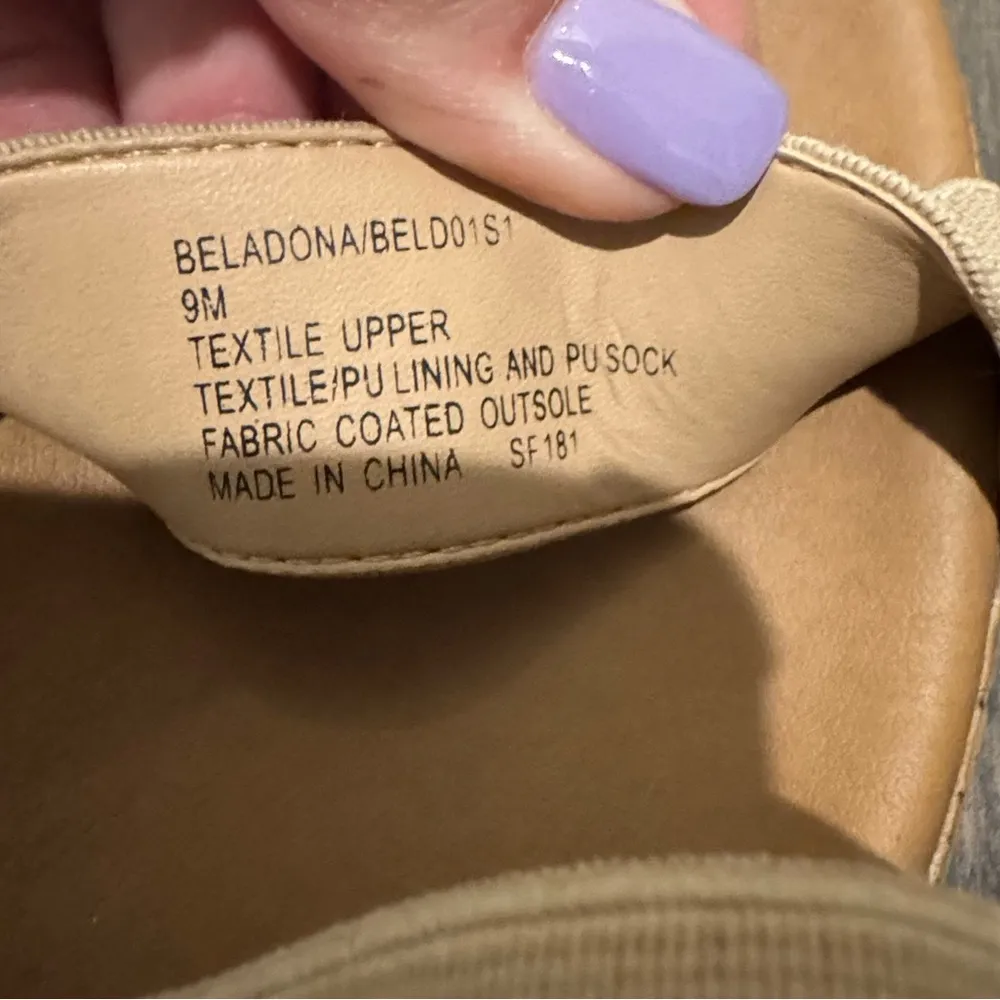 Steve Madden Beige Platform Sandals Cork Wedge Slingback Size 9 - Image 10