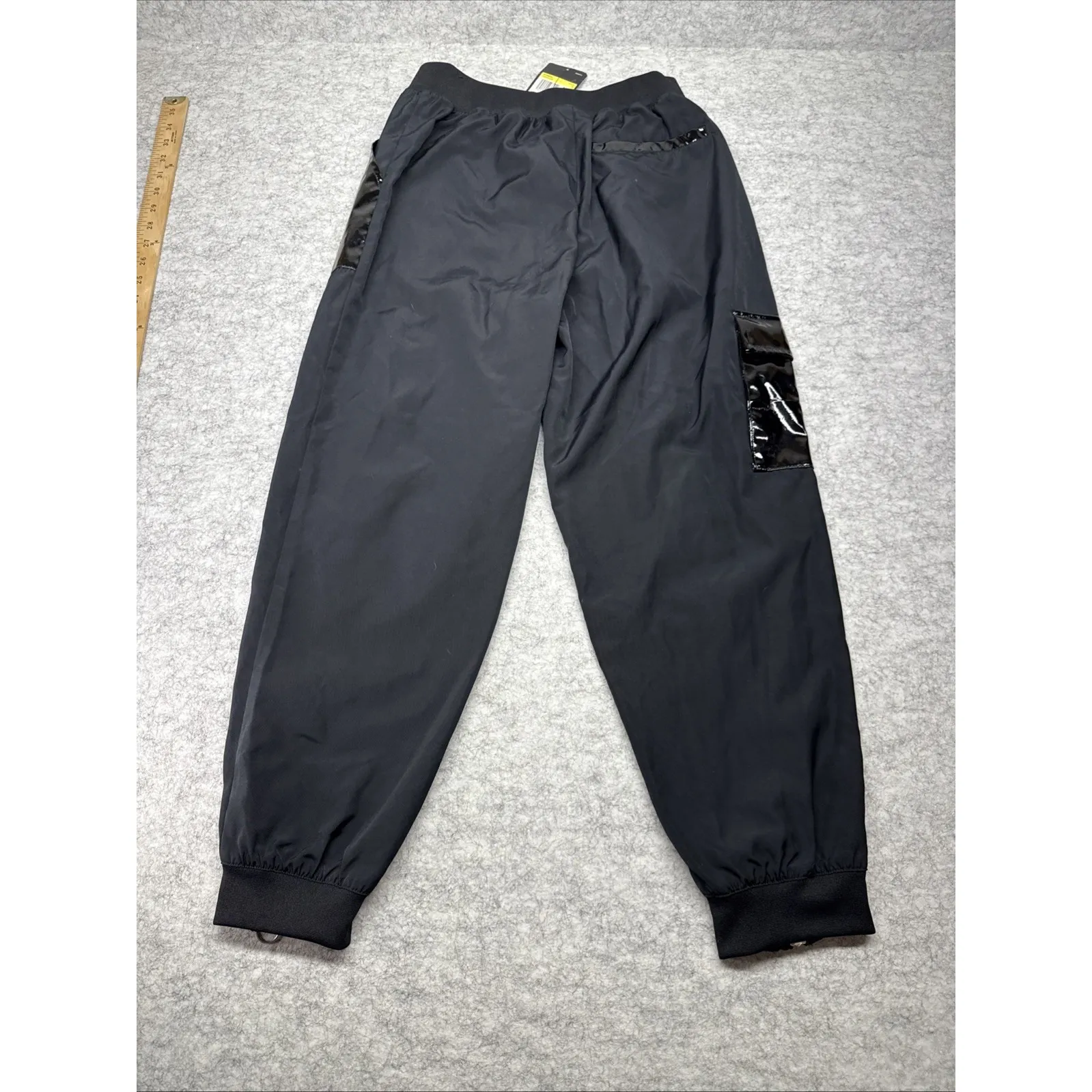 Nike Jogger Womens Small Black‎ Tech Wear Street Wear Glossy Zippers Baggy $110 - Image 7