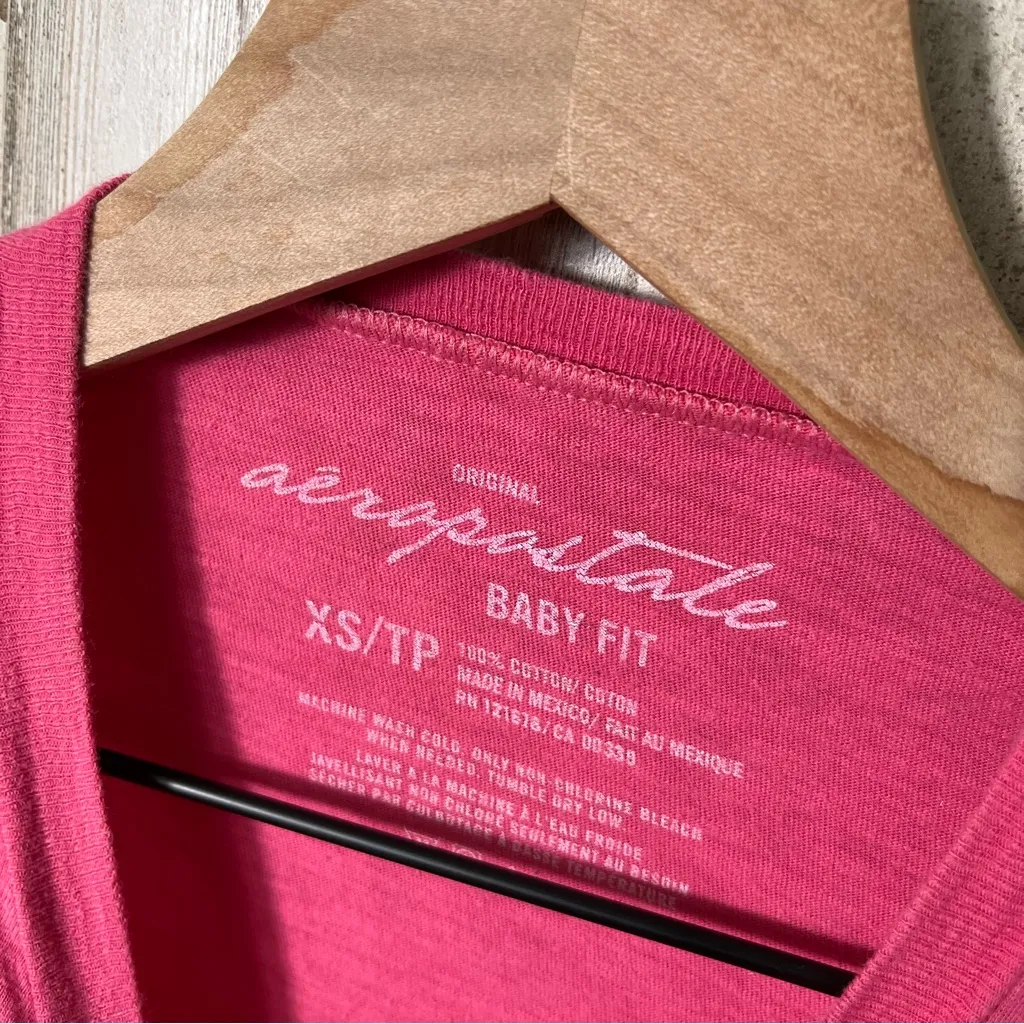 Aeropostale Vintage Y2K Pink Baby Tee Preppy Bella Swan Tight‎ Womens Size XS - Image 3