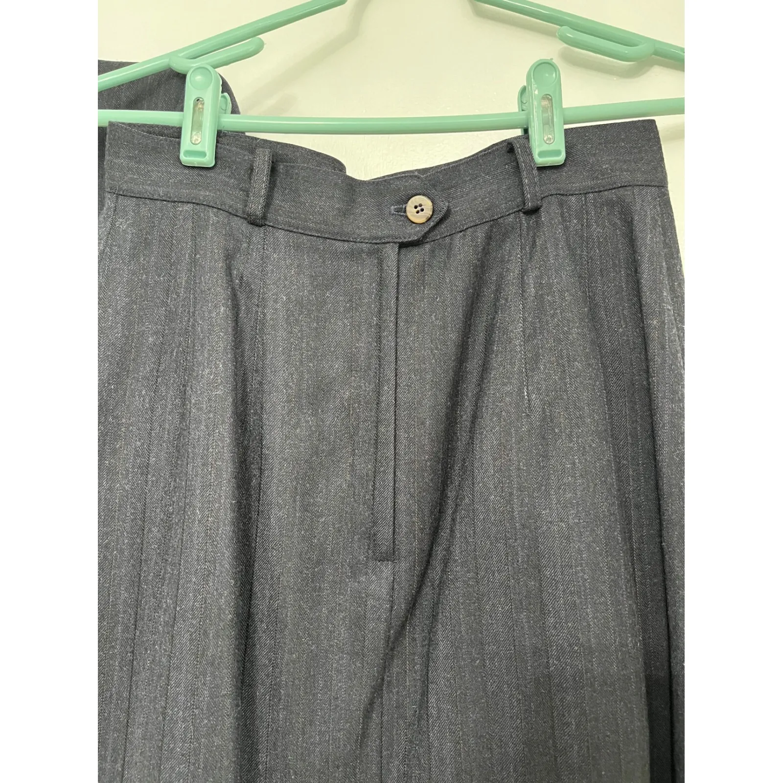 Vintage harve‎ Benard Pinstripe Wool Skirt Suit Petite Blazer Set Size 8 - Image 9