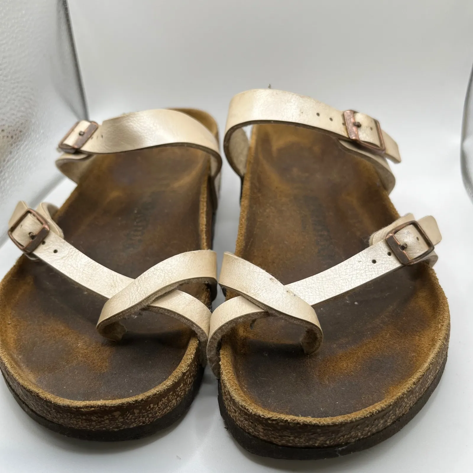 Birkenstock Cream Pearl Strappy Sandals Mayari Womens Size 39/Size 8 - Image 2