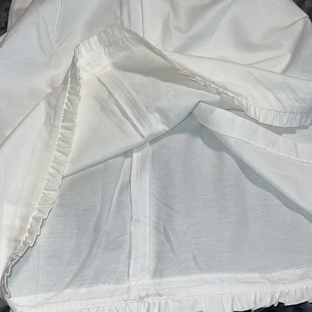 J. Crew size 2 women’s ruffle white oxford fixed wrap tulip skirt zip back - Image 8