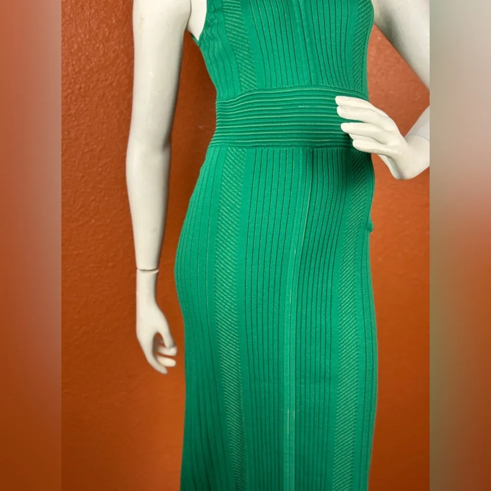 Gabrielle Union Green Ribbed Sleeveless Bodycon Sweater Dress Size Large. A7 - Image 3