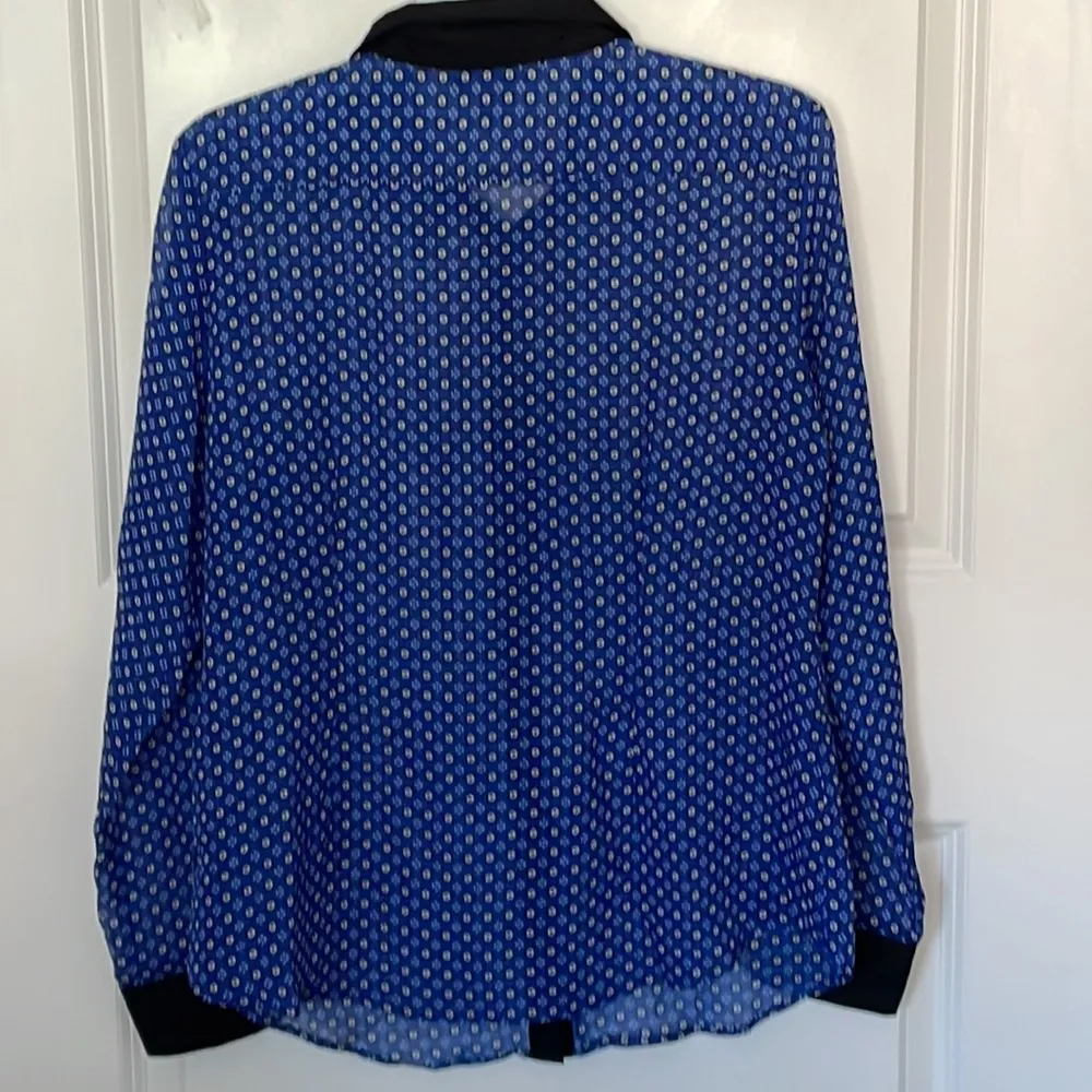 Metaphor Blue Semi Sheer Dress Shirt Large - Image 2