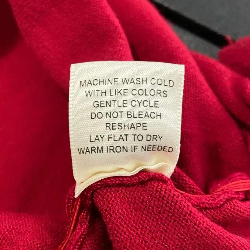 Pina Rossi Sweater Womens 1X Long Sleeve Ruched Sides Cowl Red Off On Shoulder - Image 10