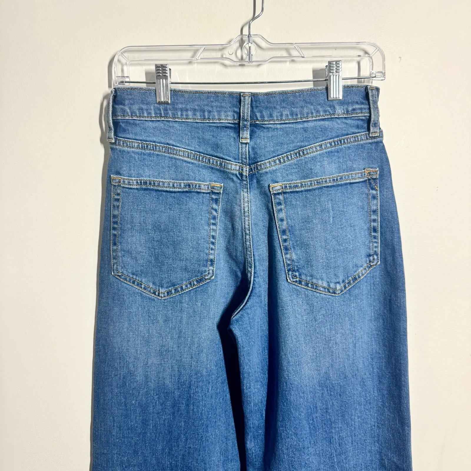 Gap Jeans Women Blue NWT 26/2R High Stride Wide Leg Cotton Medium Wash Minimal - Image 8
