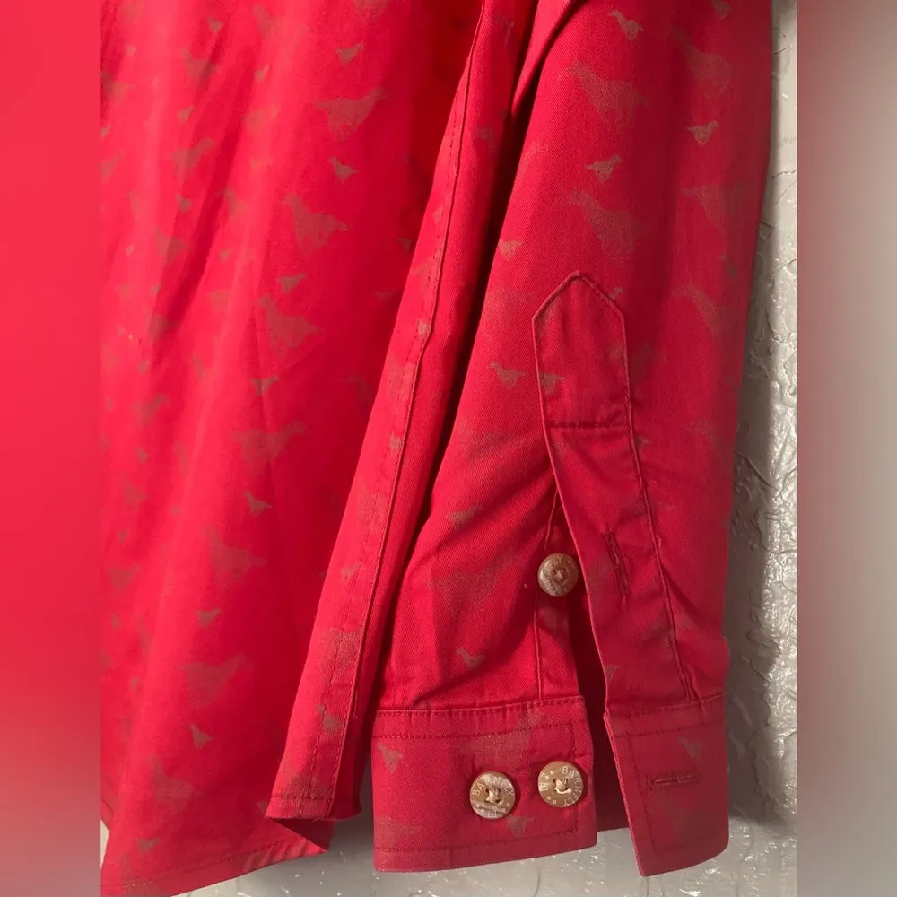 Barn Fly Authentic Design Western Shirt M Red Horses All Over Print Long Sleeve Size M - Image 8