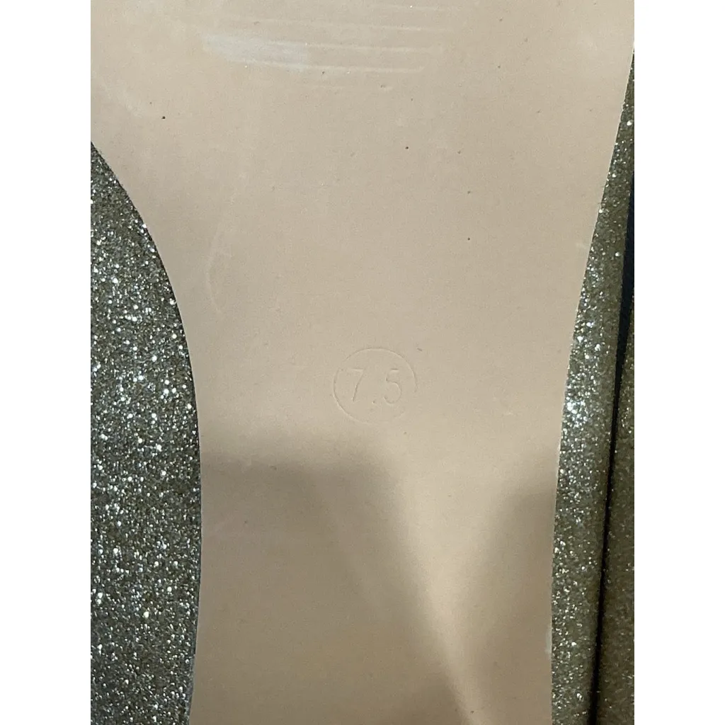 Womans Inifu Slipon Formal Pumps 7.5 Gold Sparkly Pointed Toe Block Heel NWOT - Image 8