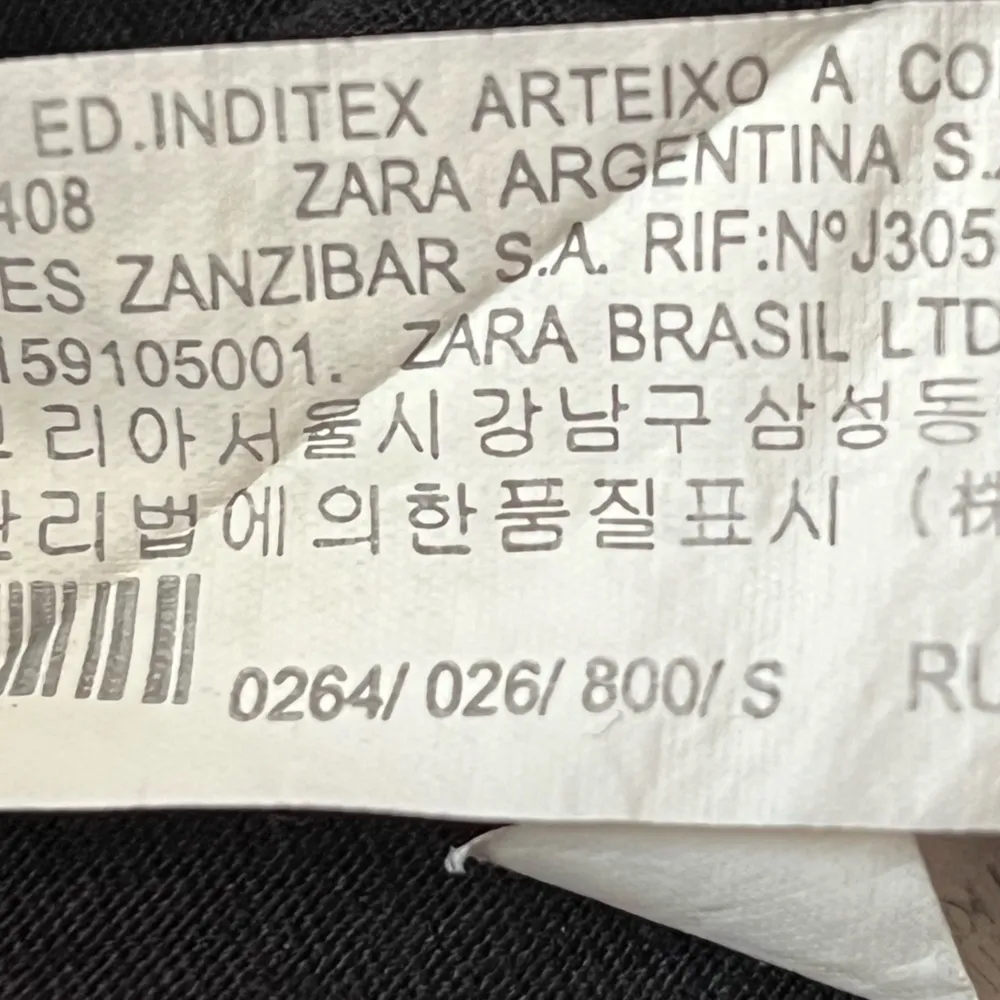 Zara Faux Tie Cropped Short Sleeve T Shirt Black Size Small - Image 4