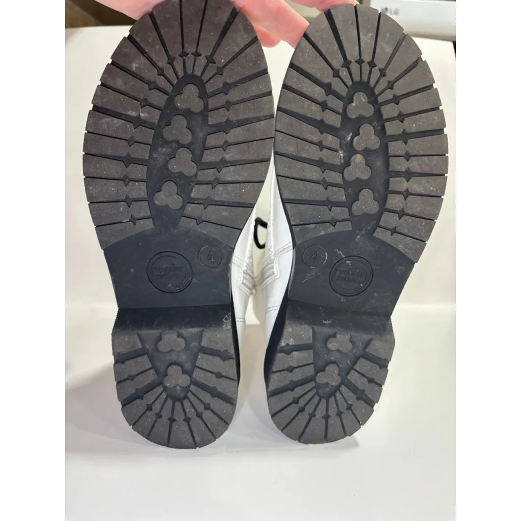 Wonder Nation White Zip And Lace Up Combat Boots Woman’s Size 4 - Image 9