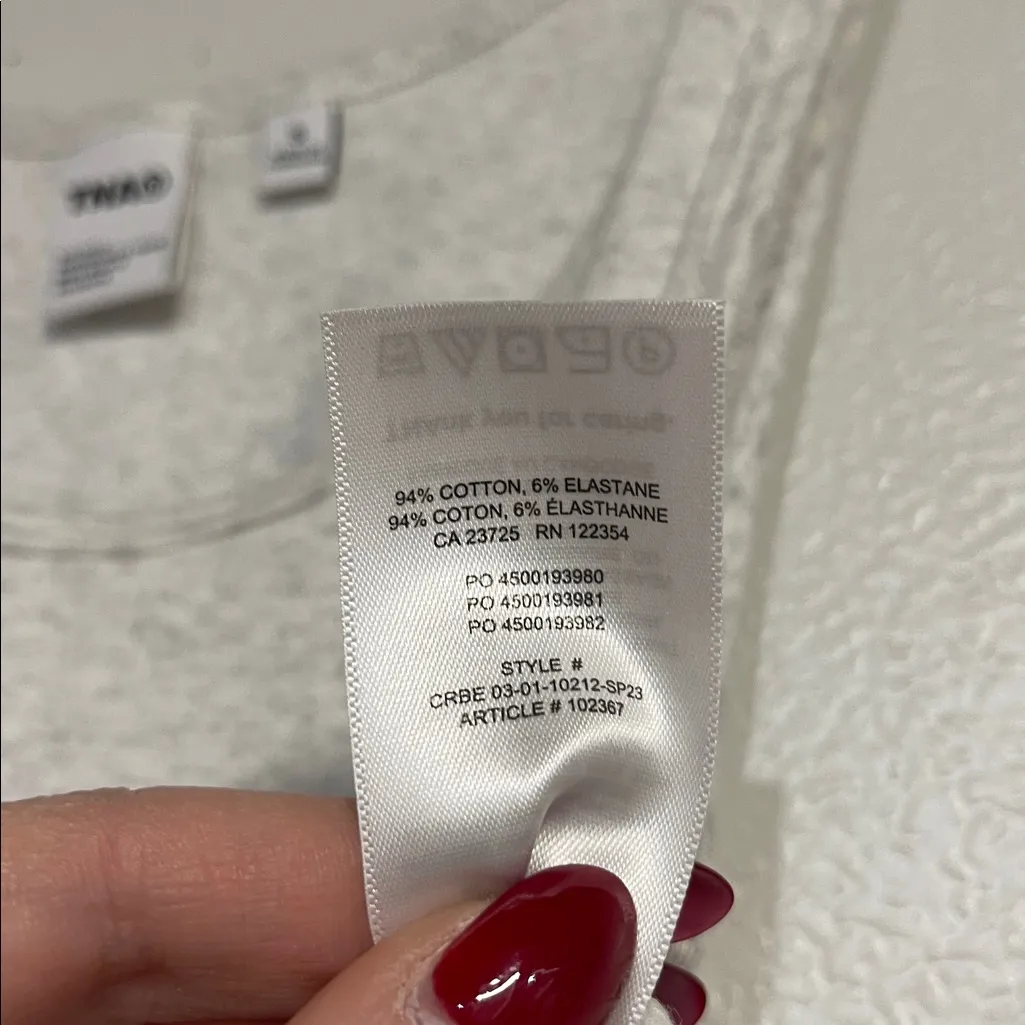 TNA ARITZIA RIBBED CROPPED TANK HEATHERED GRAY SMALL - Image 5