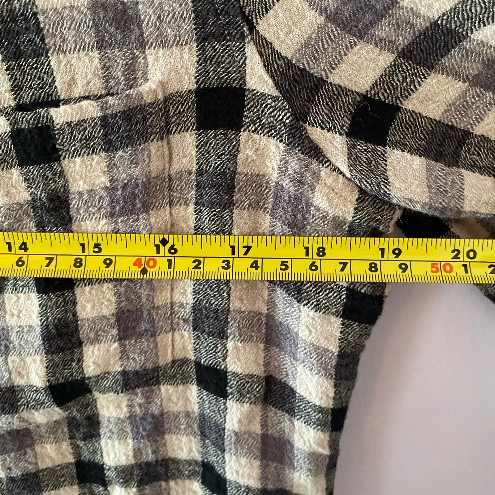 Pistola Black Cream Plaid Button Up Flannel Shirt Office Work Women's size XS - Image 8