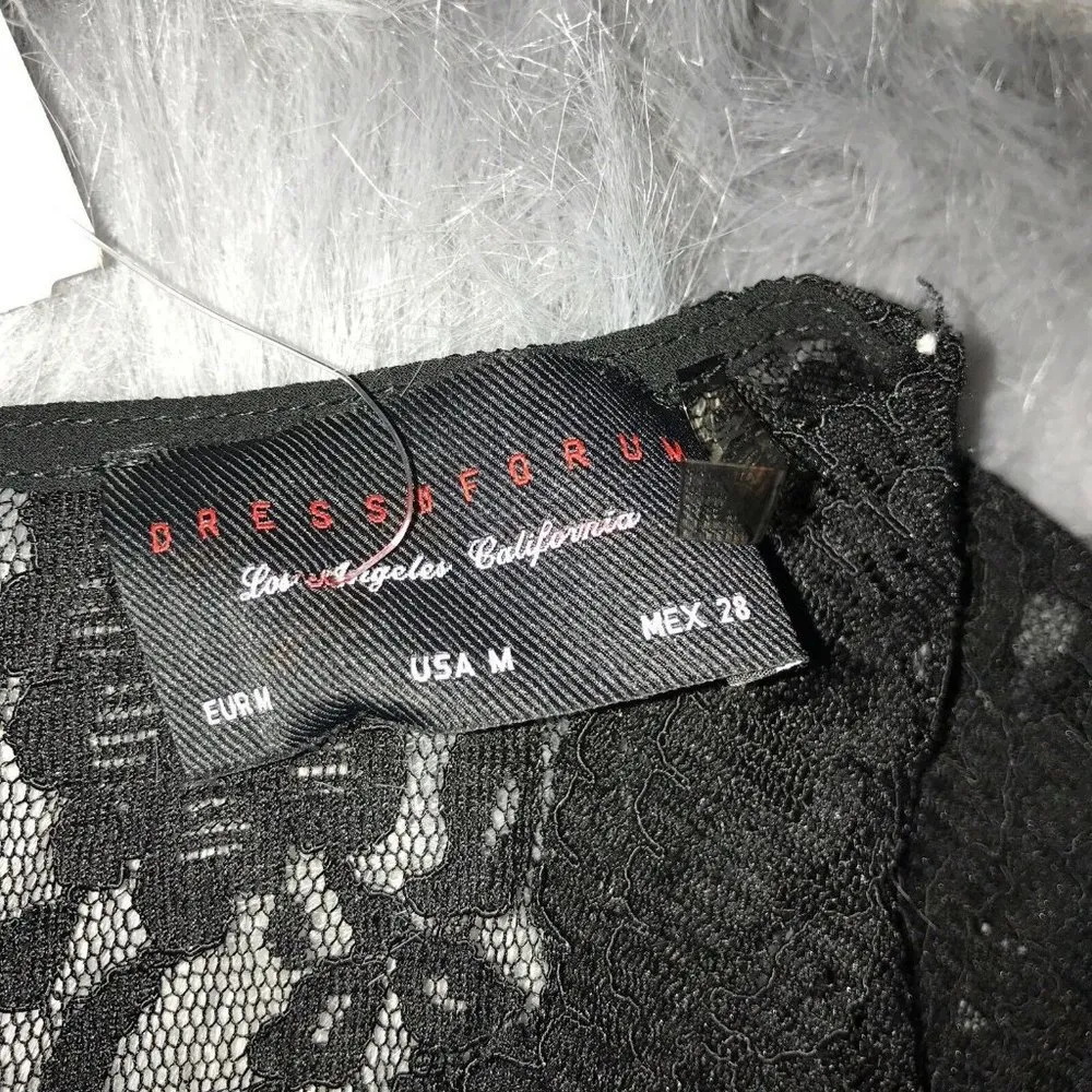 Dress Forum Womens Dress Black Size Medium 3/4 Sleeve Lace Shift New - Image 4