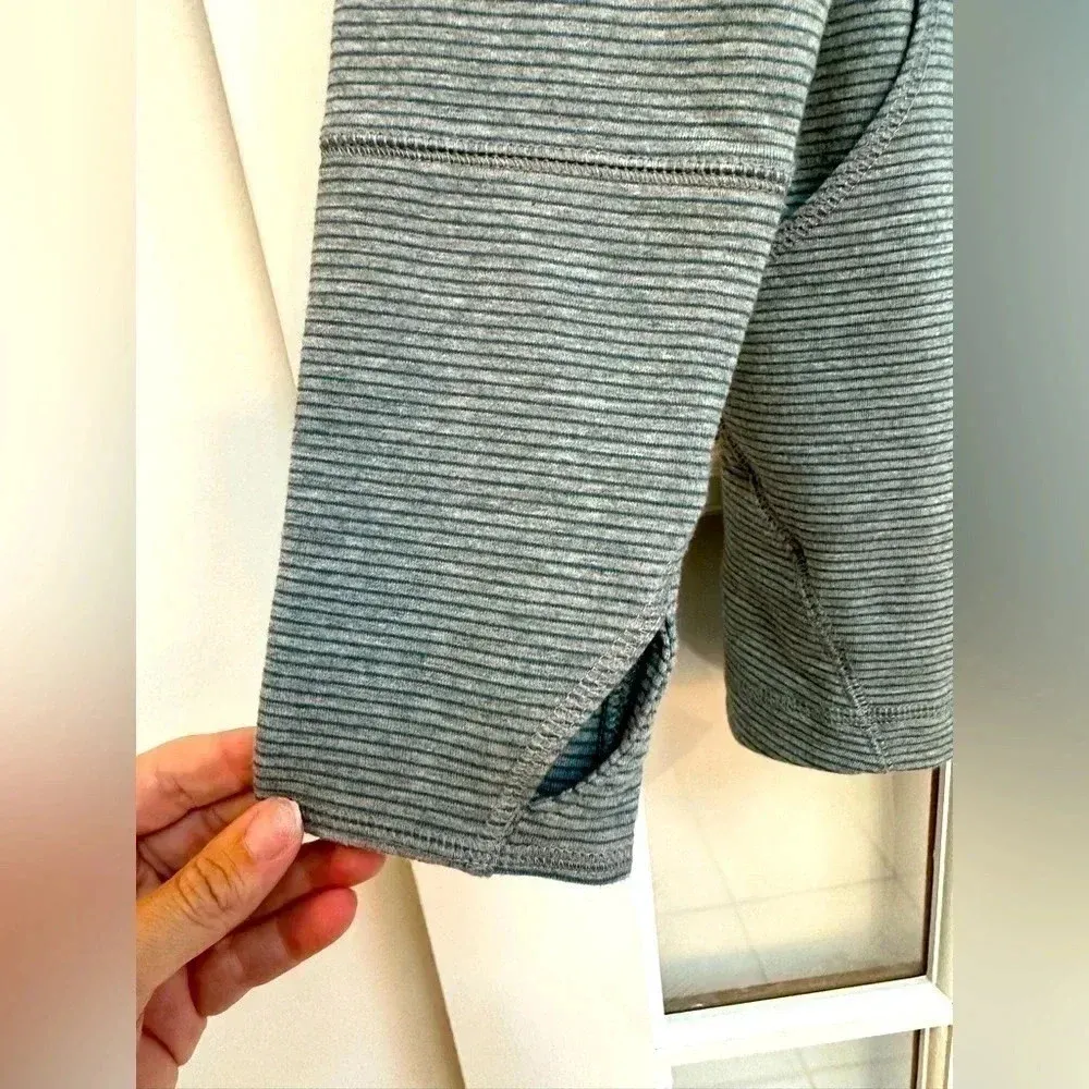 Eddie Bauer Knit Outdoors Blue Grey Stripe Snap Button Down Jacket Size L Large - Image 8