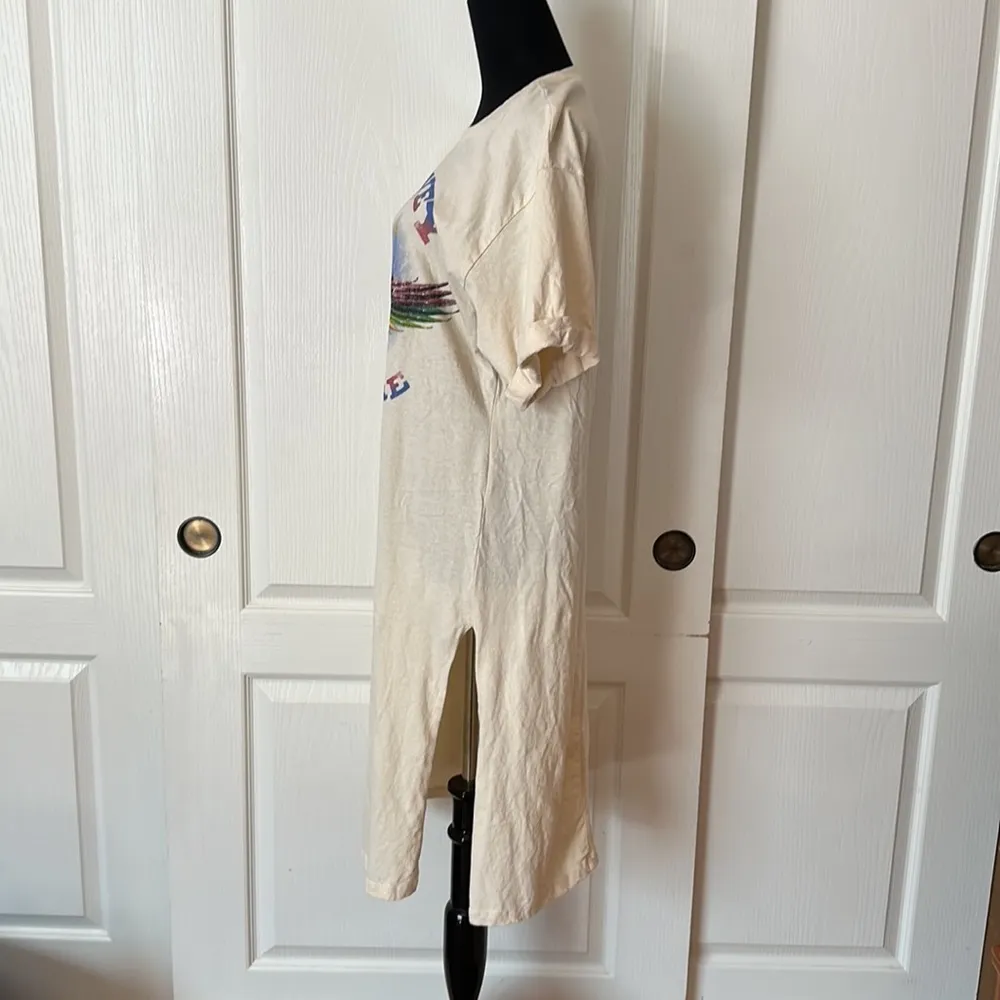 JOURNEY BAND MUSIC DEPARTURE CREAM LONG TEE SHIRT MIDI DRESS - Image 3