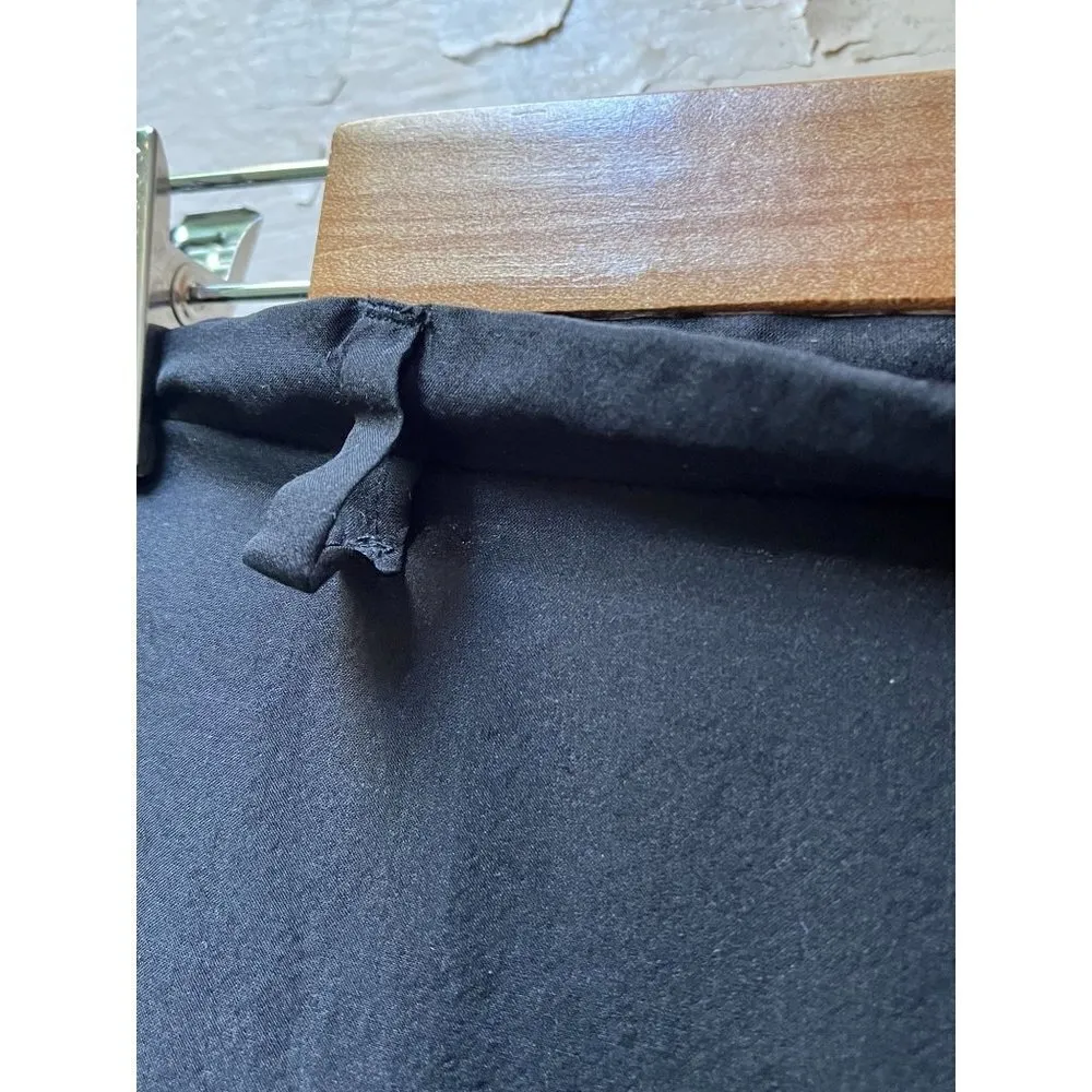 Italian Masnada high rise wide leg 100% Silk Black breezy lightweight pants 6 - Image 3