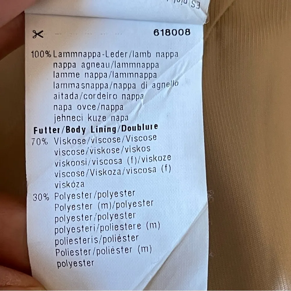 Basler Women’s Lamb Leather Jacket Size 36 Laced Leather Details Eye Hook - Image 11