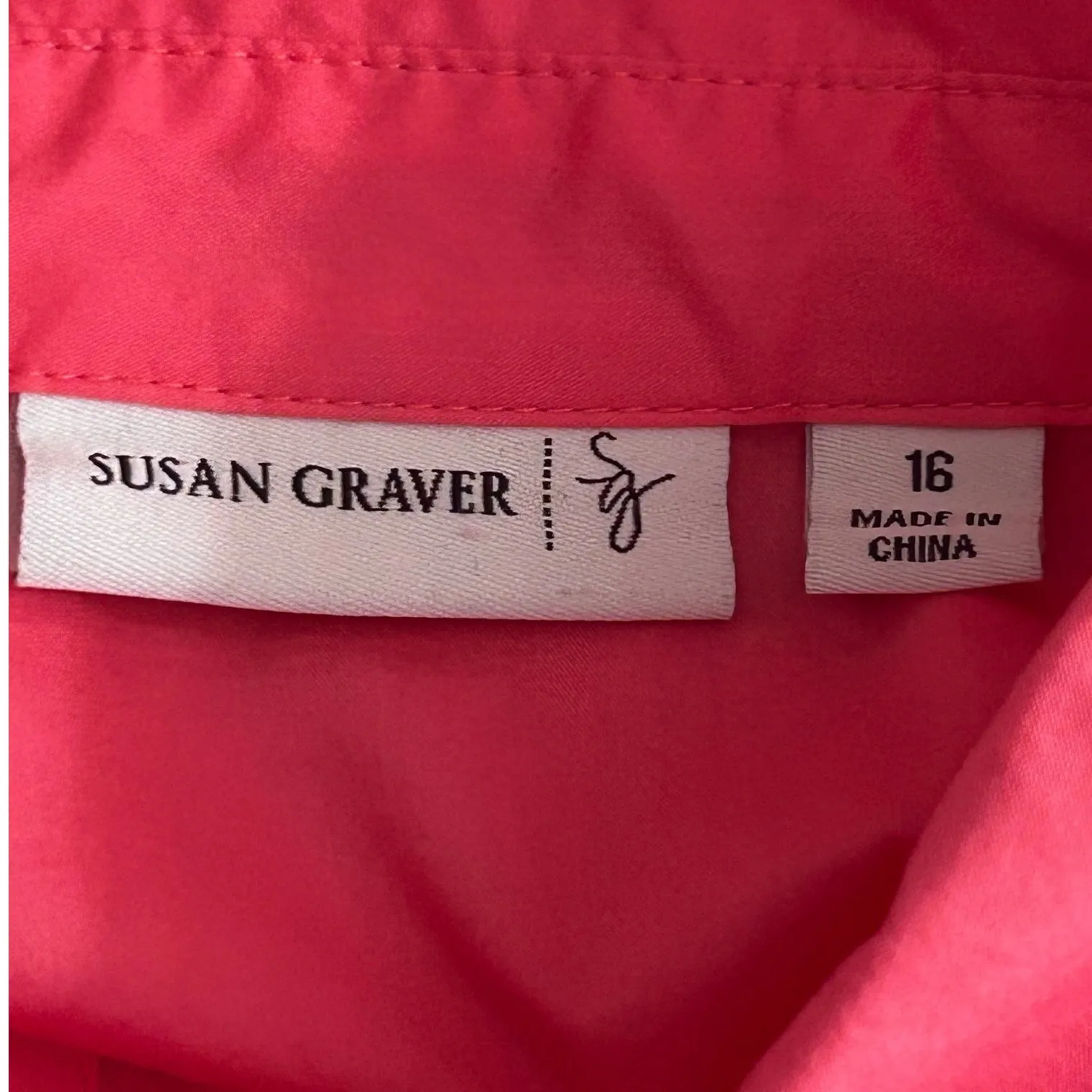 Susan Graver‎ Button Up Blouse Pink 16 - Image 6