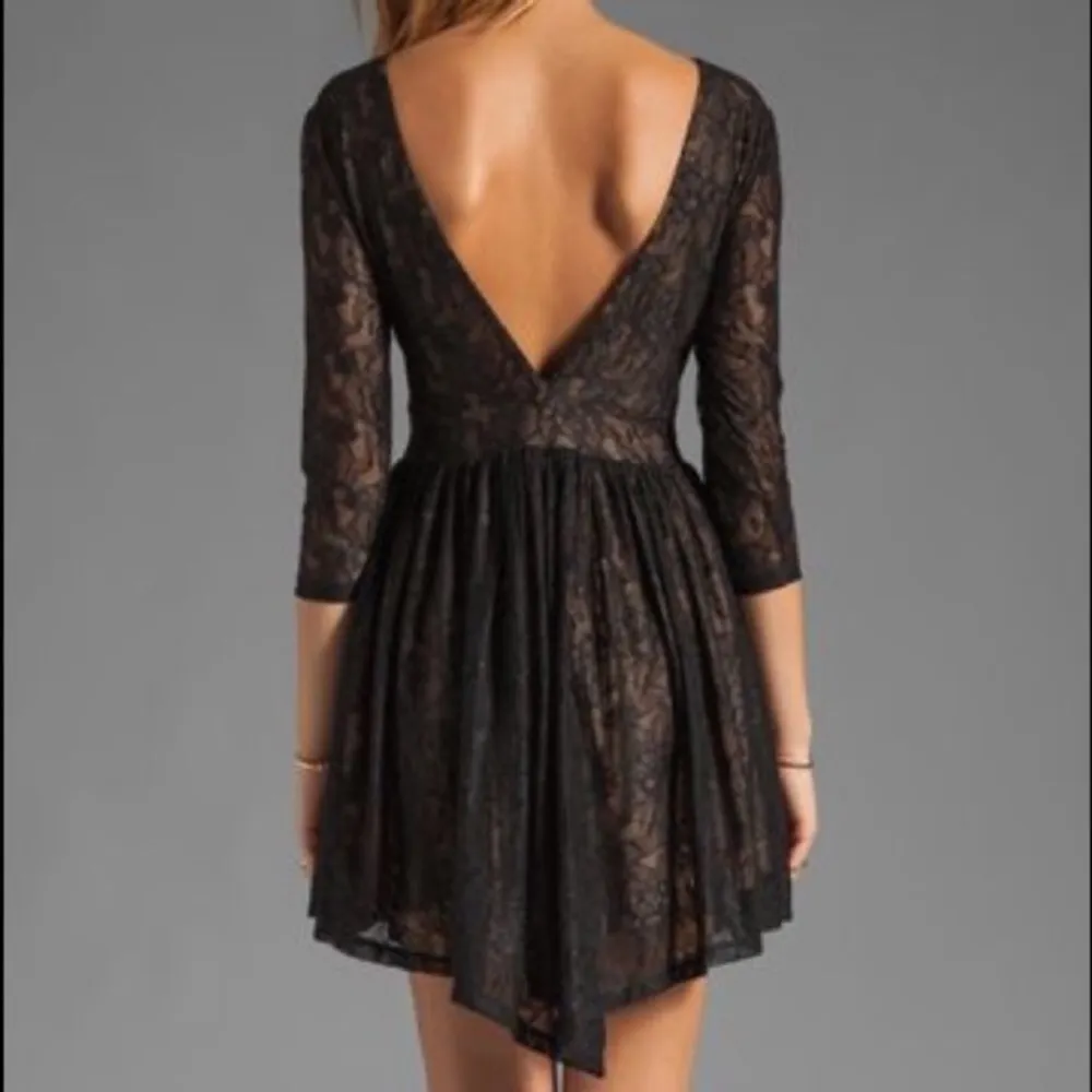 Lovers + Friends Senorita Lace Mini Dress: Black - Image 3