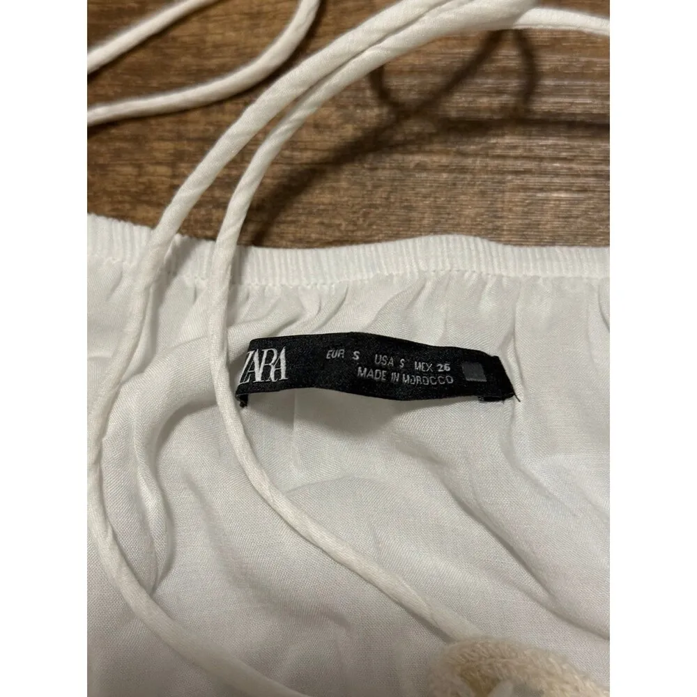 NEW ZARA crochet mini flowy beachy sundress - Image 4