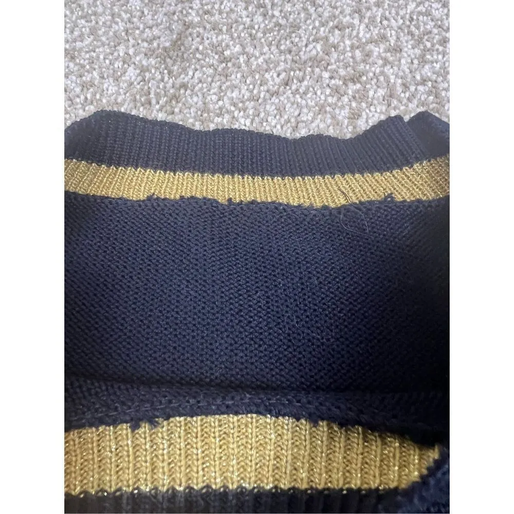 ESCADA Margaretha Ley Navy Gold Nautical Sweater Top / Size 36/ US S/ Germany Blue - Image 6